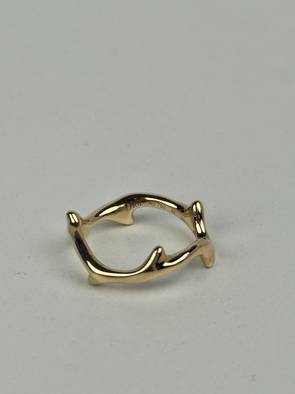 Dior 18K Yellow Gold Bois de Rose Ring 46  (Size 3)