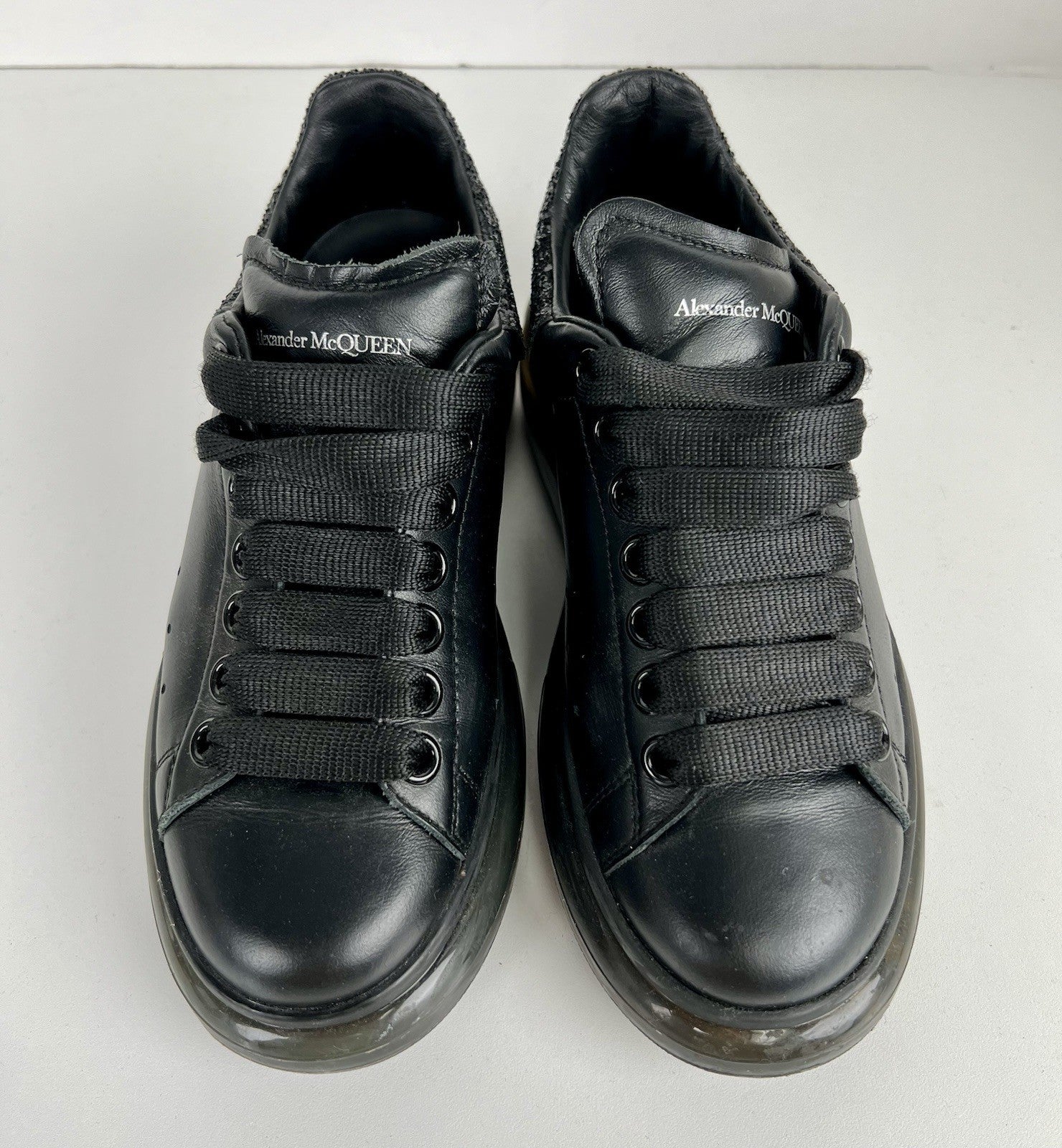 Alexander McQueen Sneakers Black Leather Size 36 Us 6,5