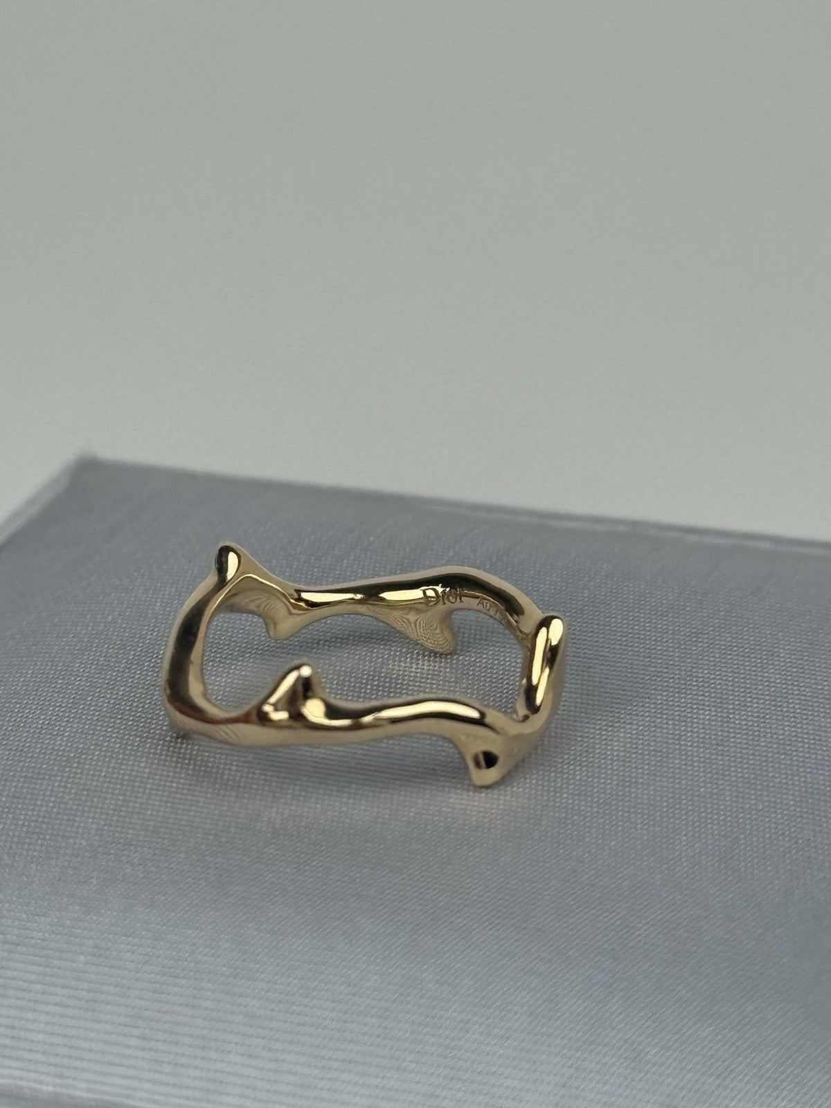 Dior 18K Yellow Gold Bois de Rose Ring 46  (Size 3)