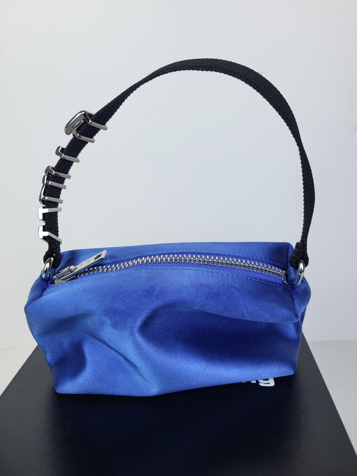 Alexander Wang Crystal-Embellished Satin Mini Bag Blue