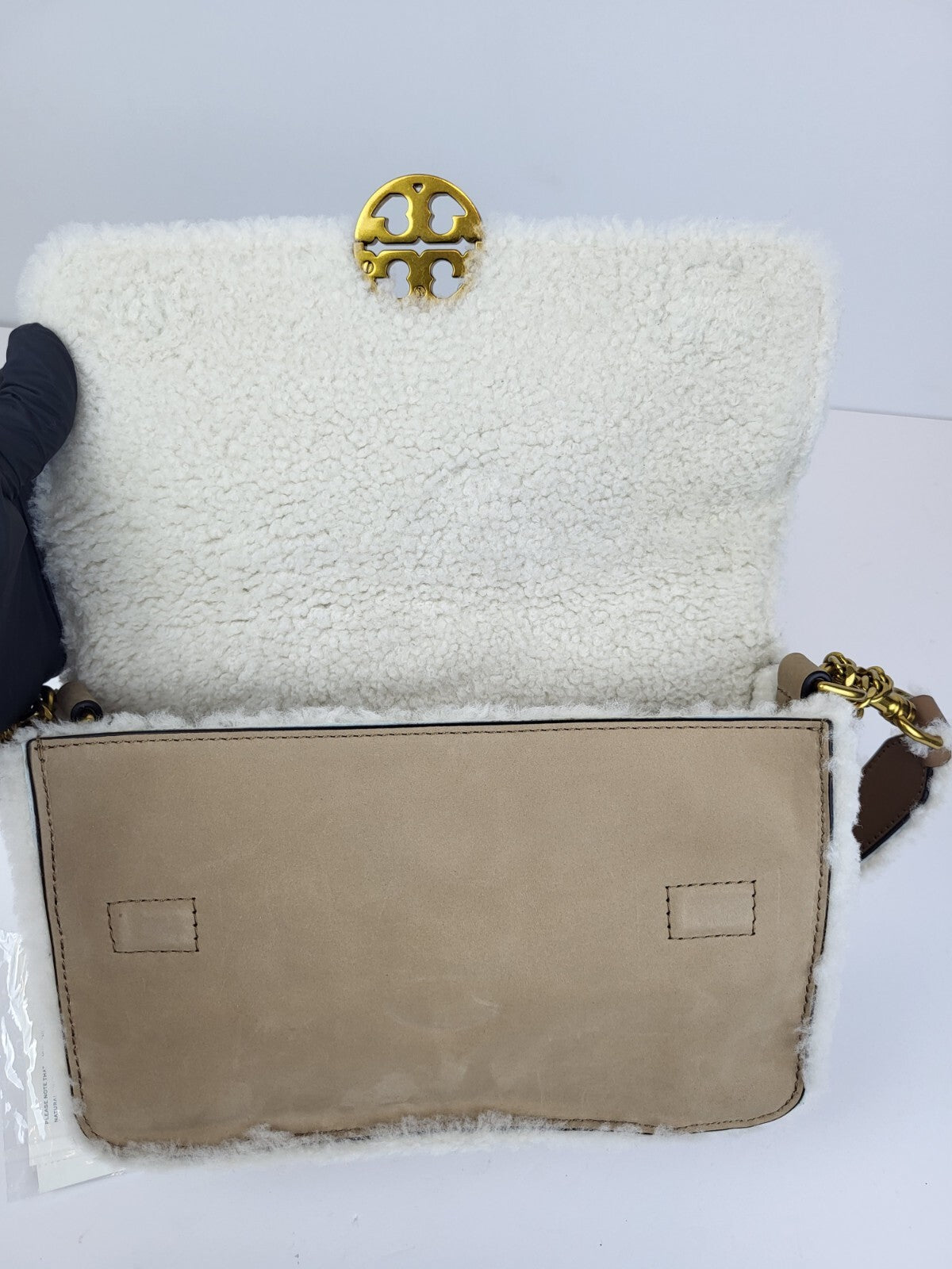 Tory Burch Purse - Chelsea Shearling Shoulder Bag Beige