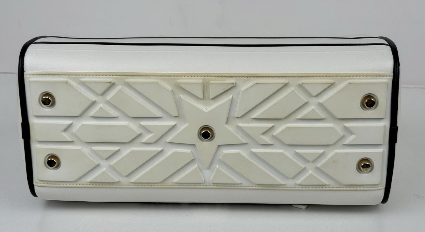 DIOR VIBE ZIP BOWLING Bag White Leather