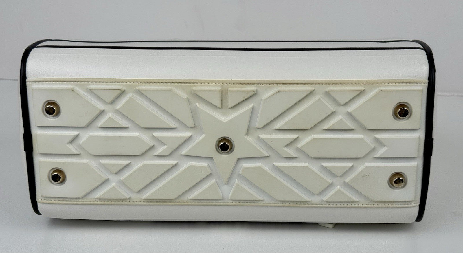 DIOR VIBE ZIP BOWLING Bag White Leather