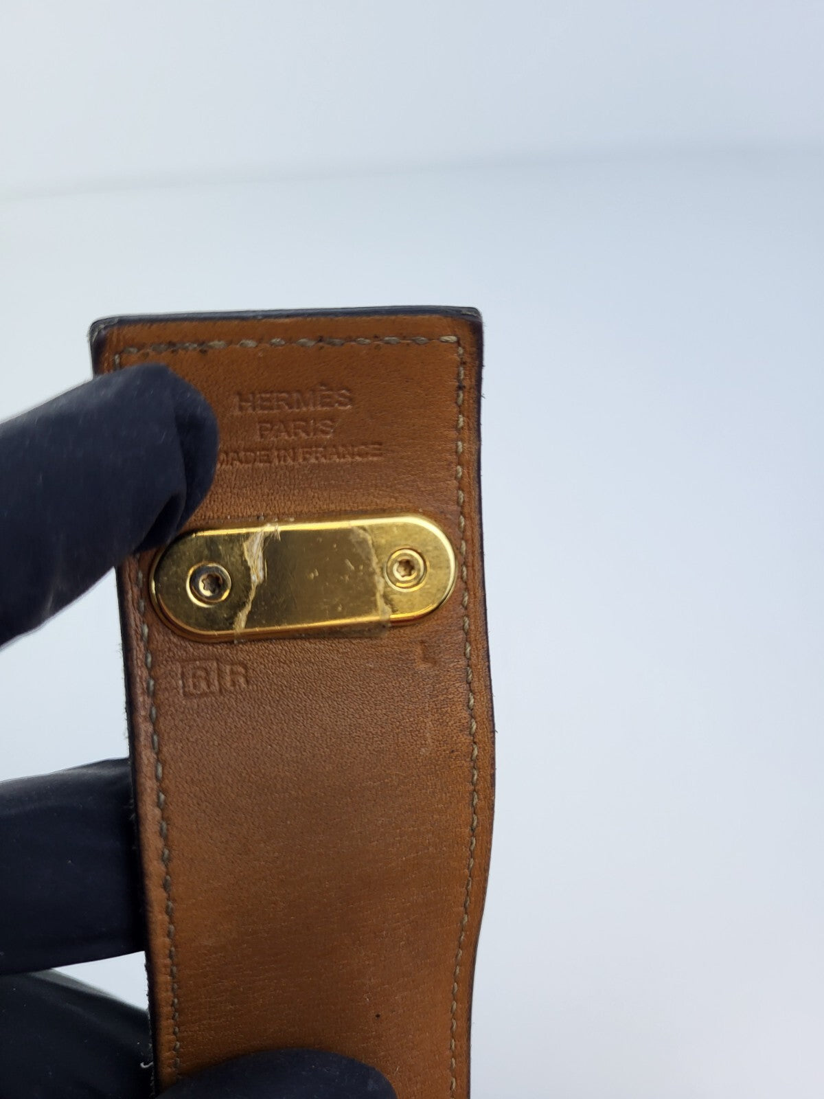 Hermès Leather Intense Wrap Bracelet Black Gold