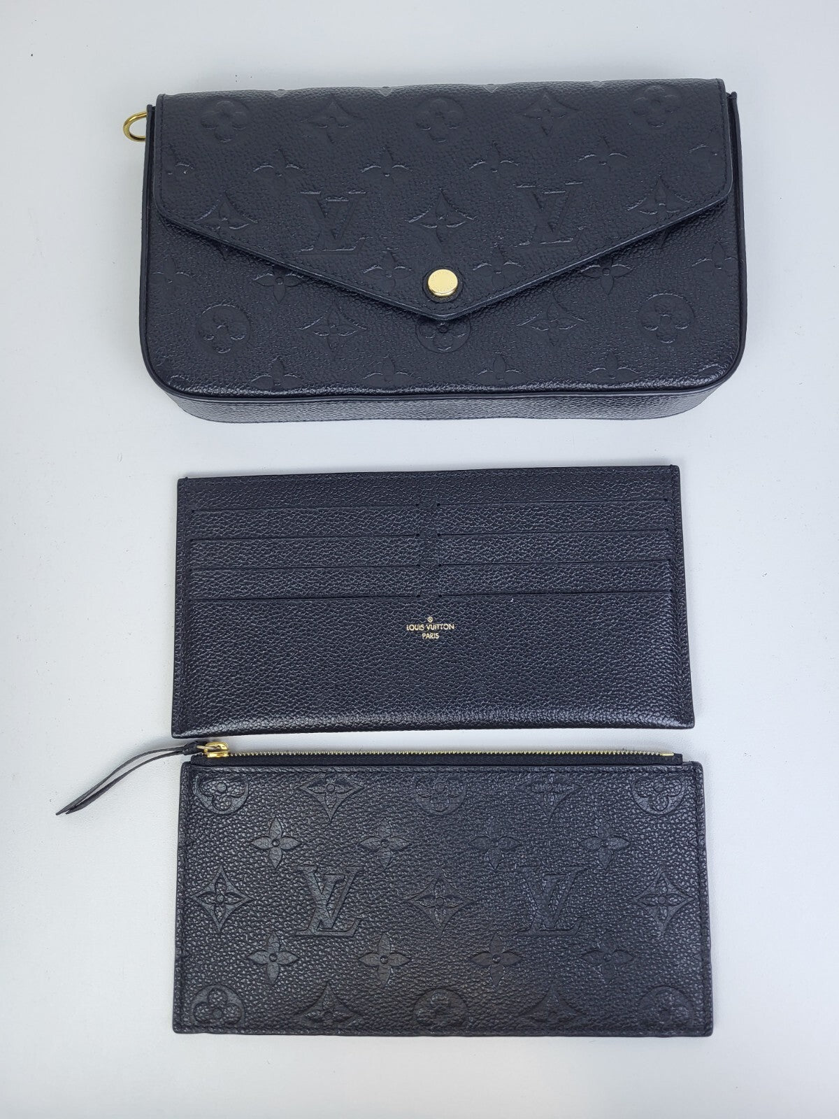 Louis Vuitton Felicie Pochette Monogram Black Leather Bag