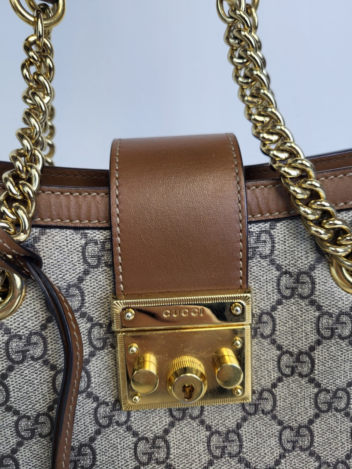 Gucci Padlock Shoulder Bag Small Brown Canvas Shoulder Bag