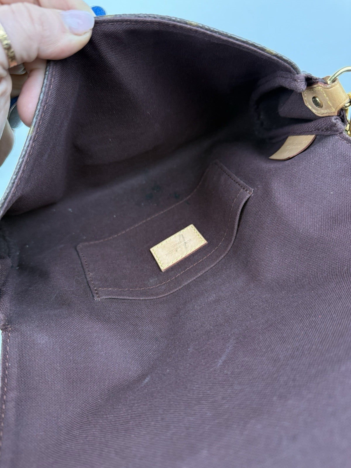 Louis Vuitton Favorite MM Brown Leather Crossbody Bag