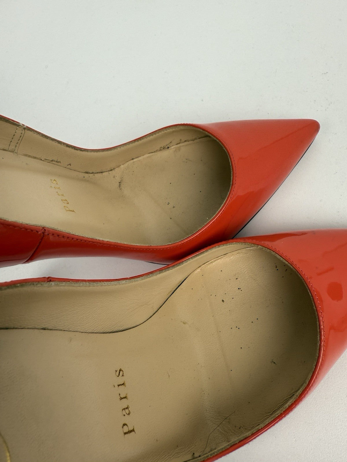 Christian Louboutin Pattern Leather Pumps Orange Size 36 / 6