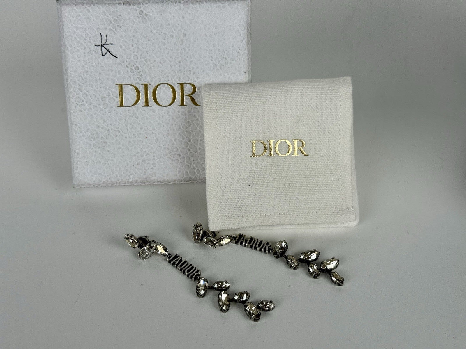 Christian Dior Jadior Rhinestone Drop Earrings