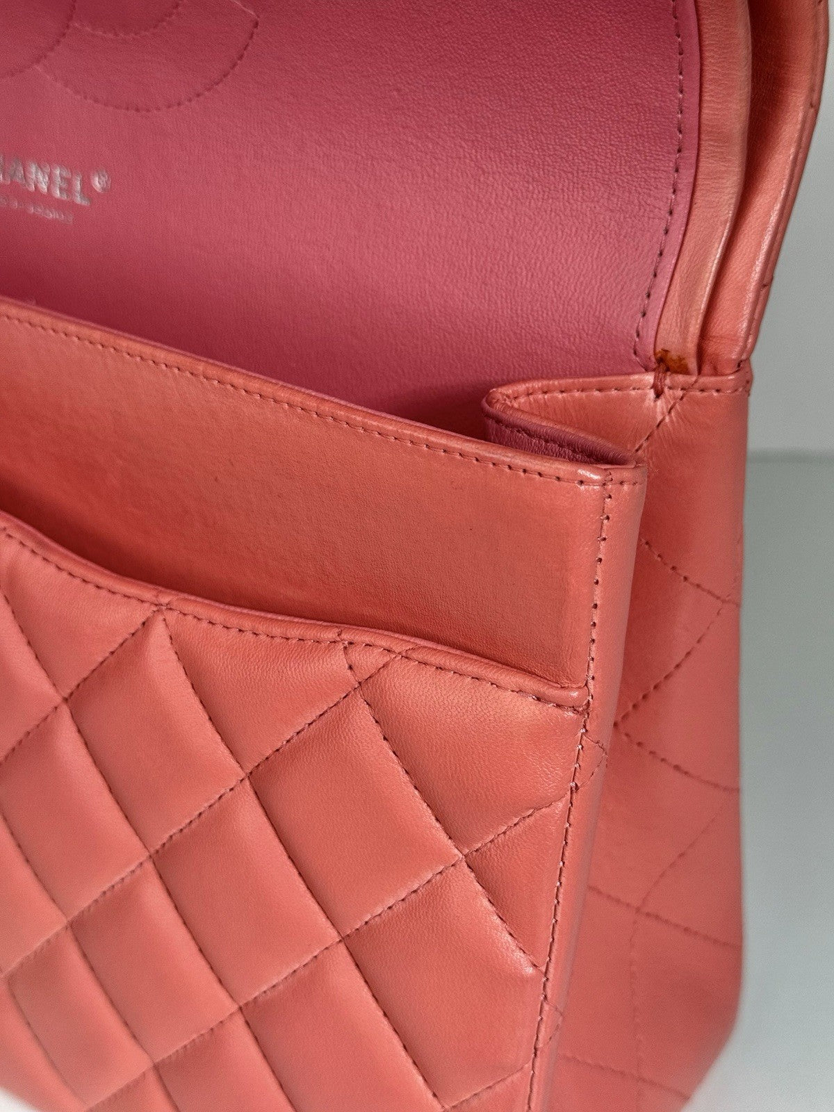 Chanel Jumbo Double Flap Calfskin Shoulder Bag Peach