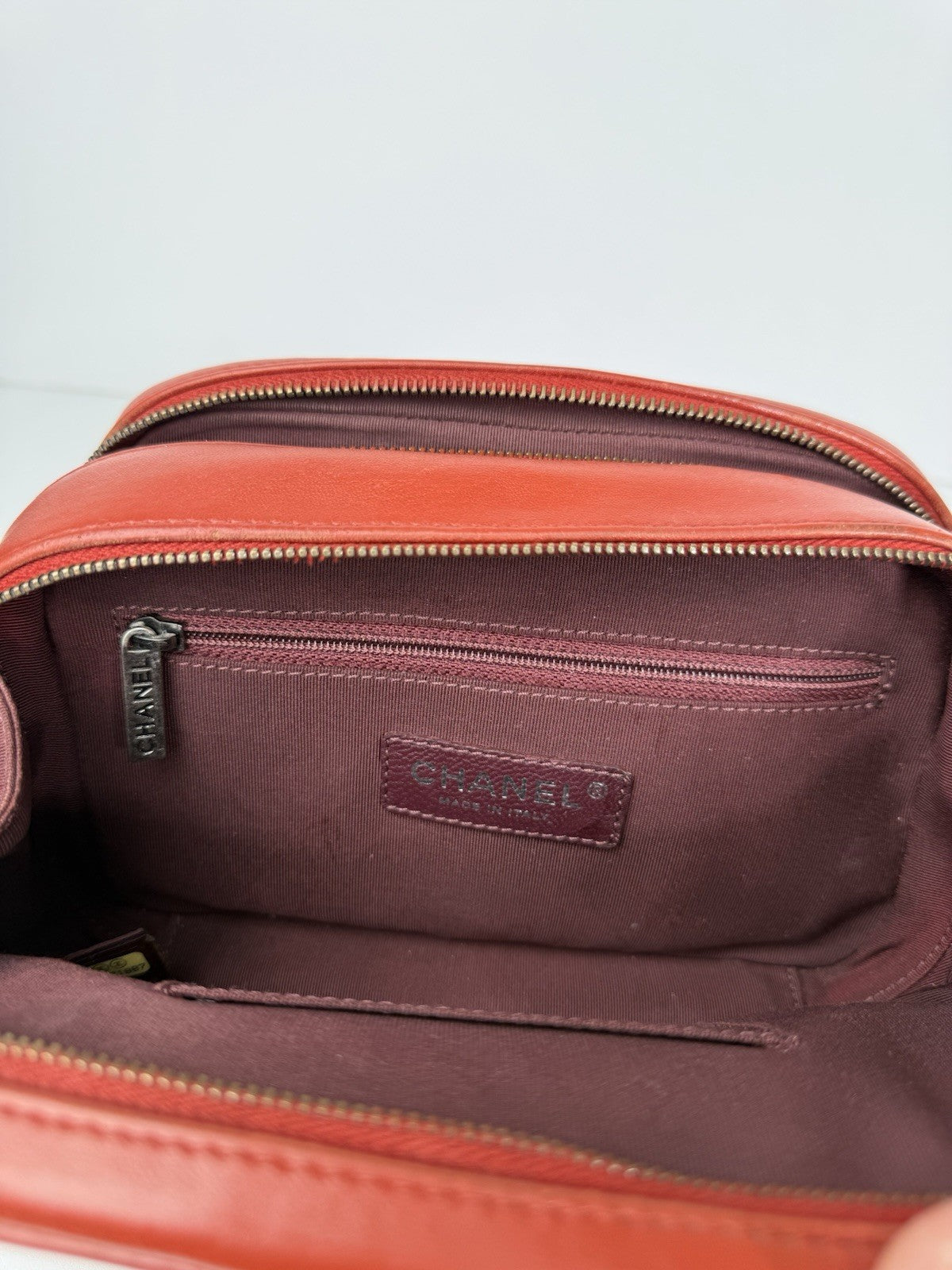 Chanel Coco Boy Quilted Leather Mini Bag Red