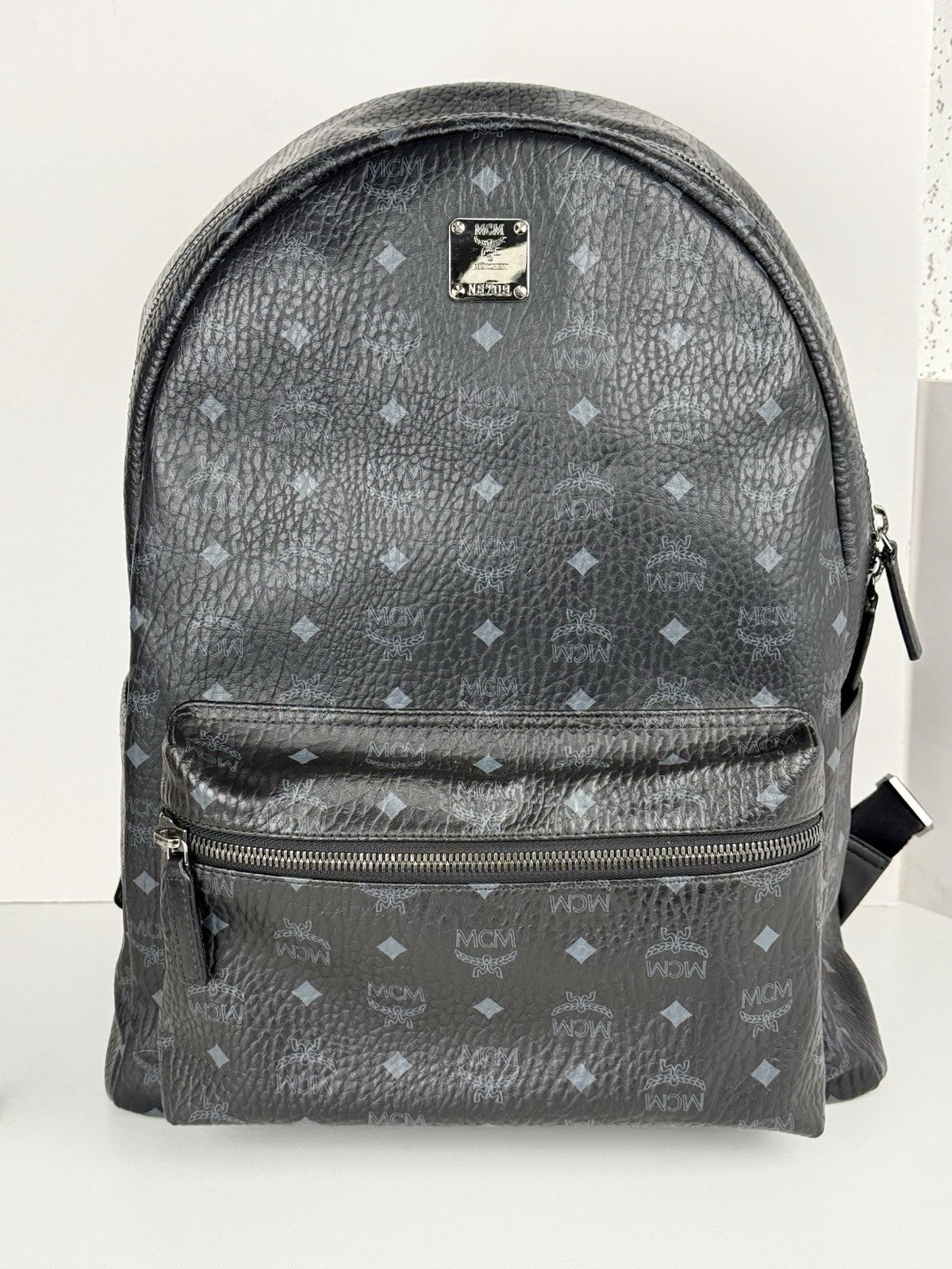 MCM Visetos Stark Backpack Black Leather Large