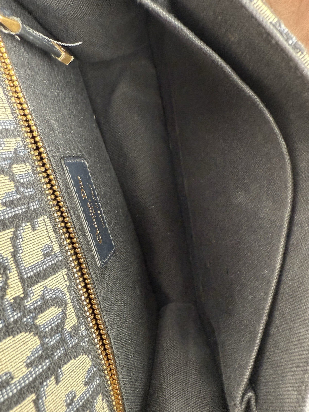 Dior  OBLIQUE 30 Montaigne Blue and Beige Canvas Shoulder bag