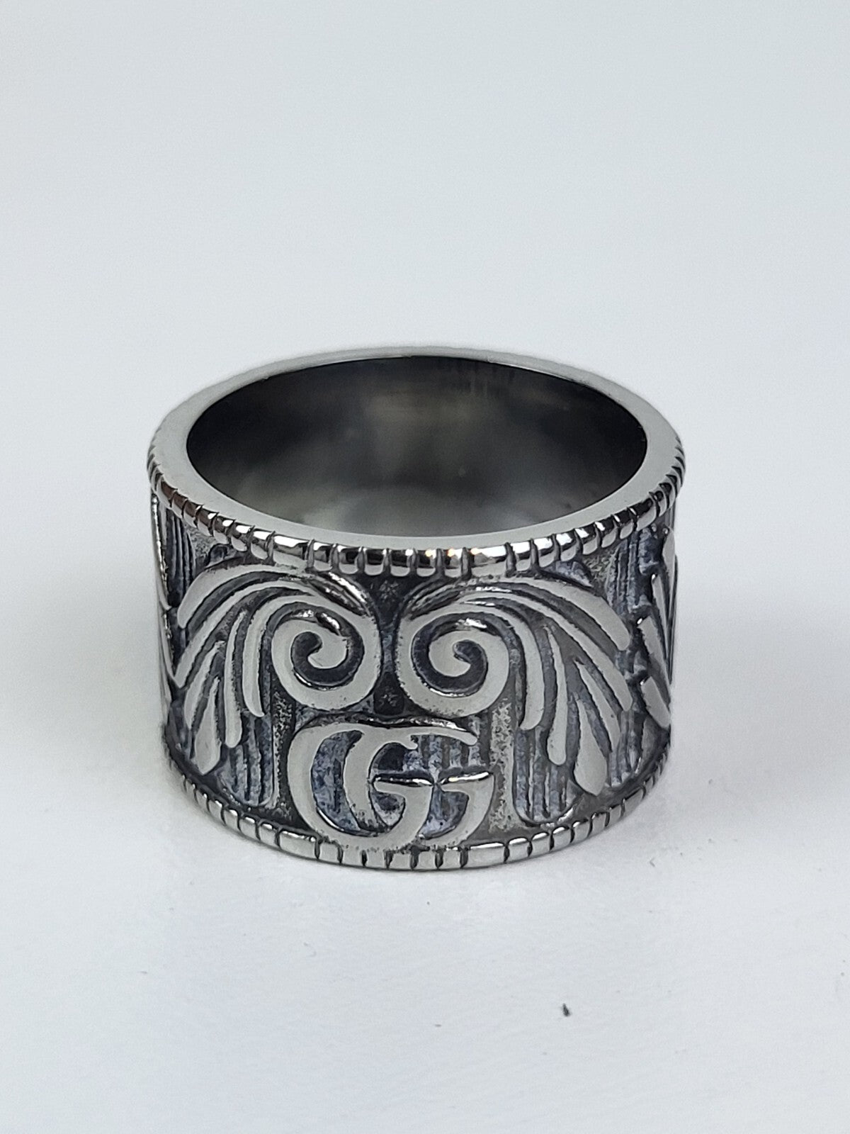 GUCCI Ring US8 Marmont Leaf Motif 925 Silver