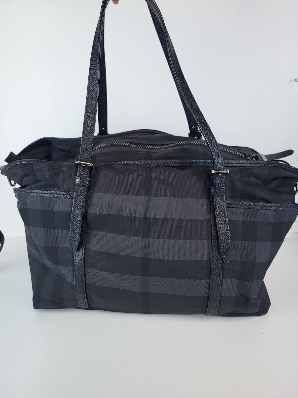 Burberry Kids' Check Print Diaper Bag Black