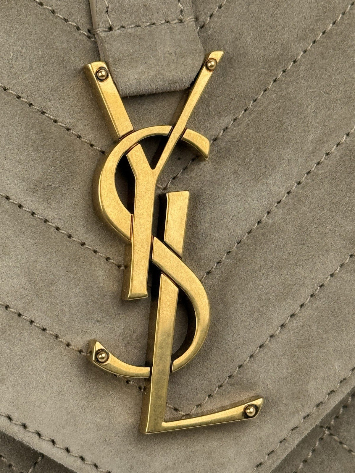 Saint Laurent Suede Matelasse Beige Envelope Small Bag