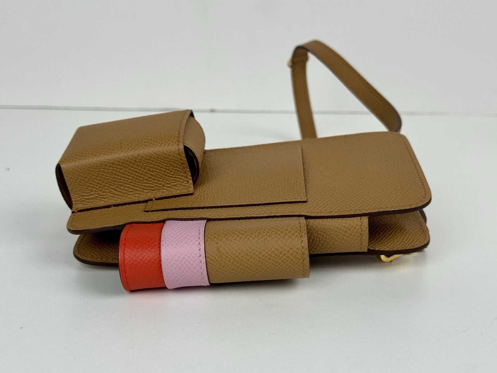 HERMES Hermesway Epsom Calfskin Phone Case in Alezan Gold HW