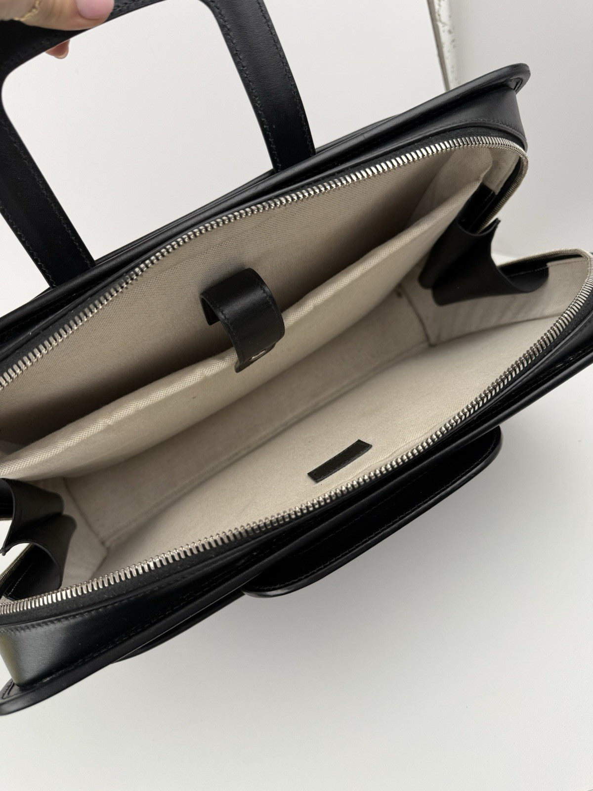 GUCCI Embossed Black Leather Briefcase Bag