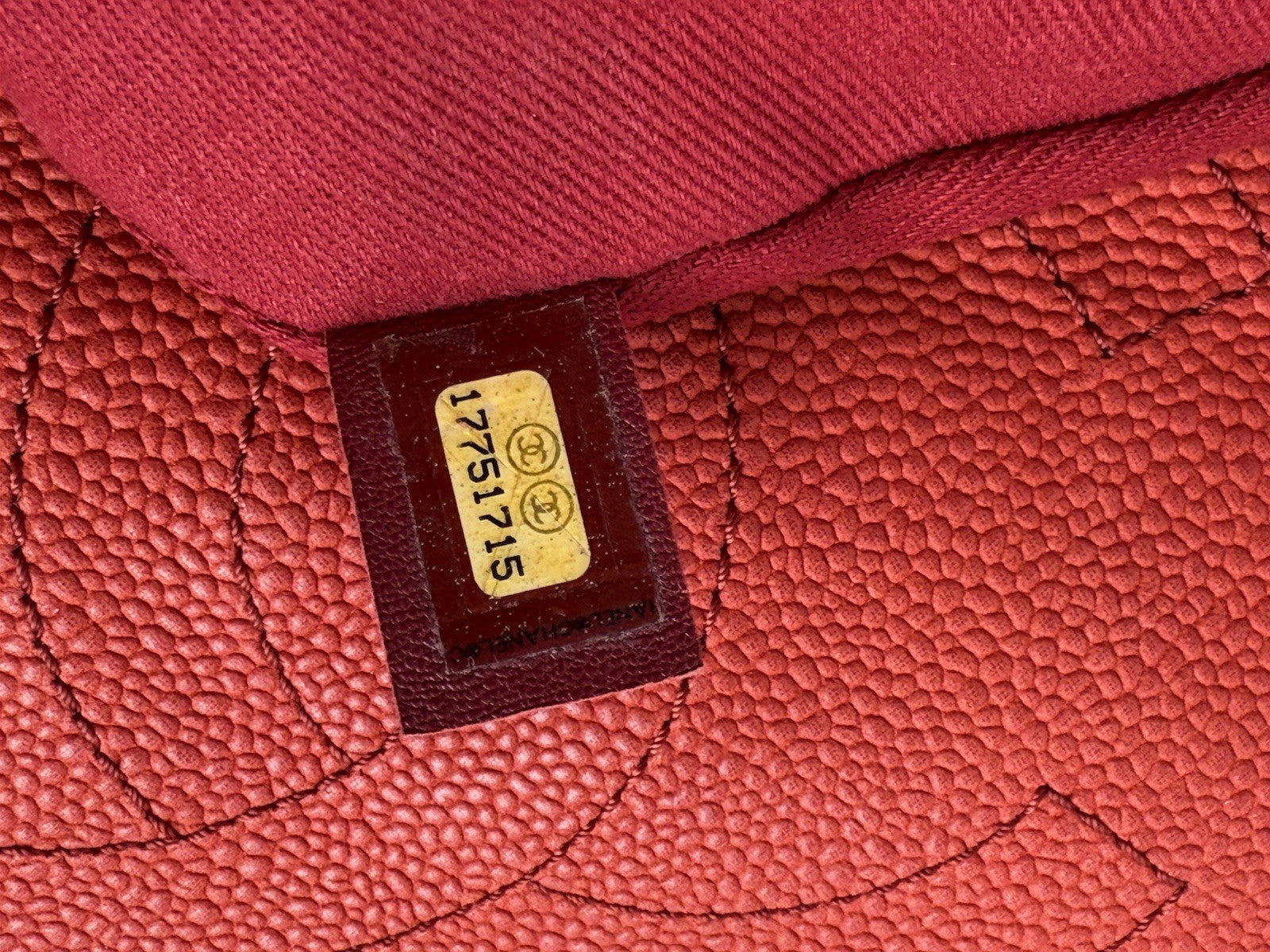 Chanel Caviar Leather Shoulder Bag Country Chic Red Leather