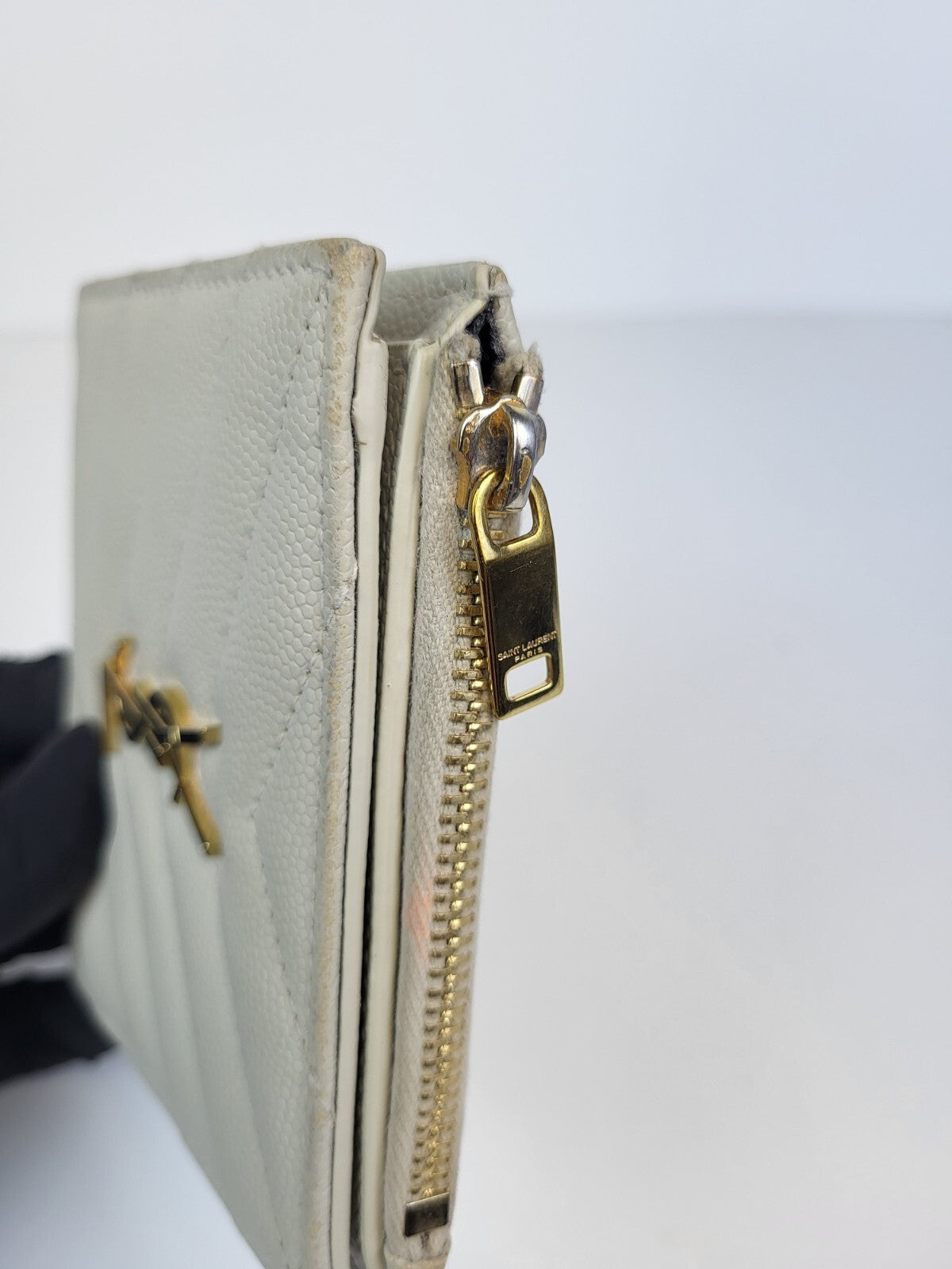 Saint Laurent Wallet Ivory Leather Small Wallet