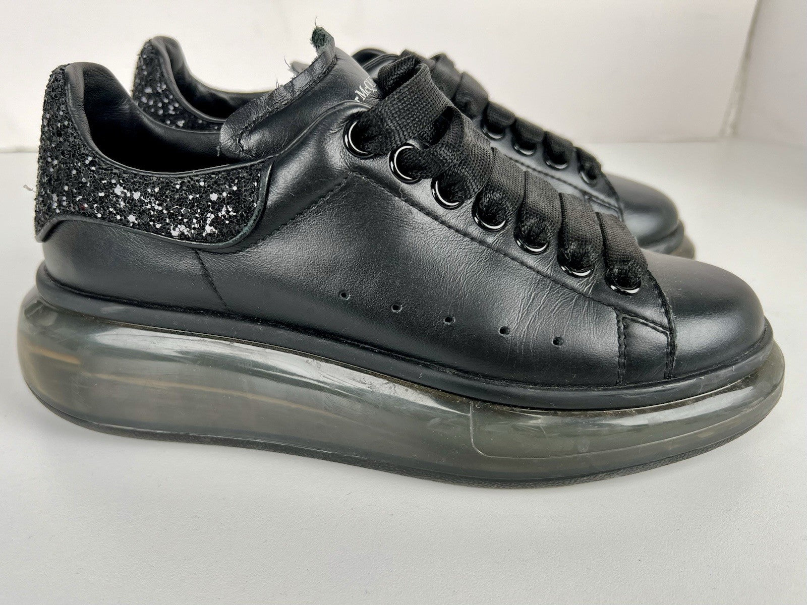Alexander McQueen Sneakers Black Leather Size 36 Us 6,5