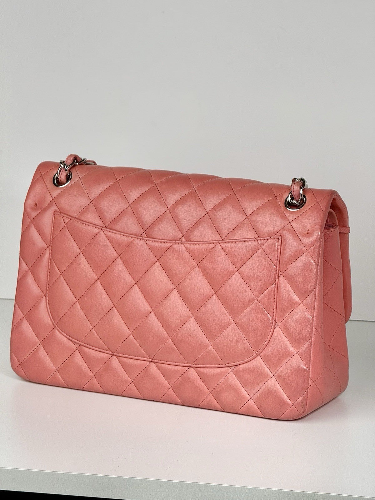 Chanel Jumbo Double Flap Calfskin Shoulder Bag Peach