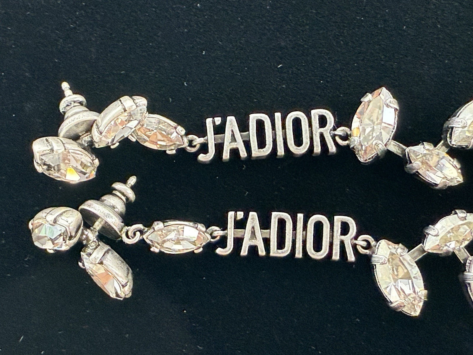 Christian Dior Jadior Rhinestone Drop Earrings