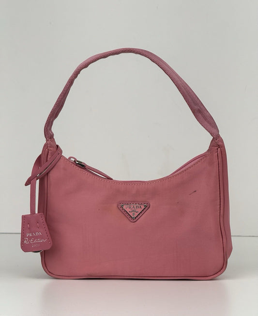 Prada Tessuto Nylon Re-Edition 2000 Shoulder Bag Pink