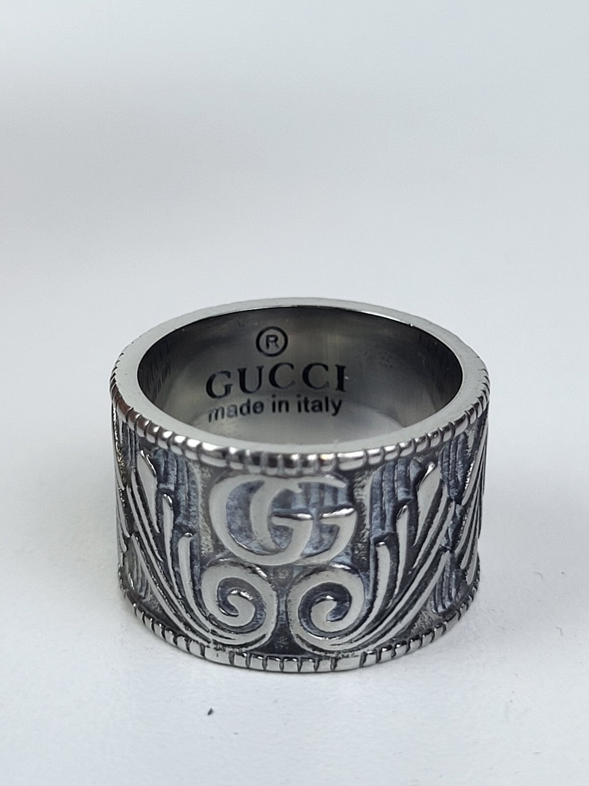 GUCCI Ring US8 Marmont Leaf Motif 925 Silver