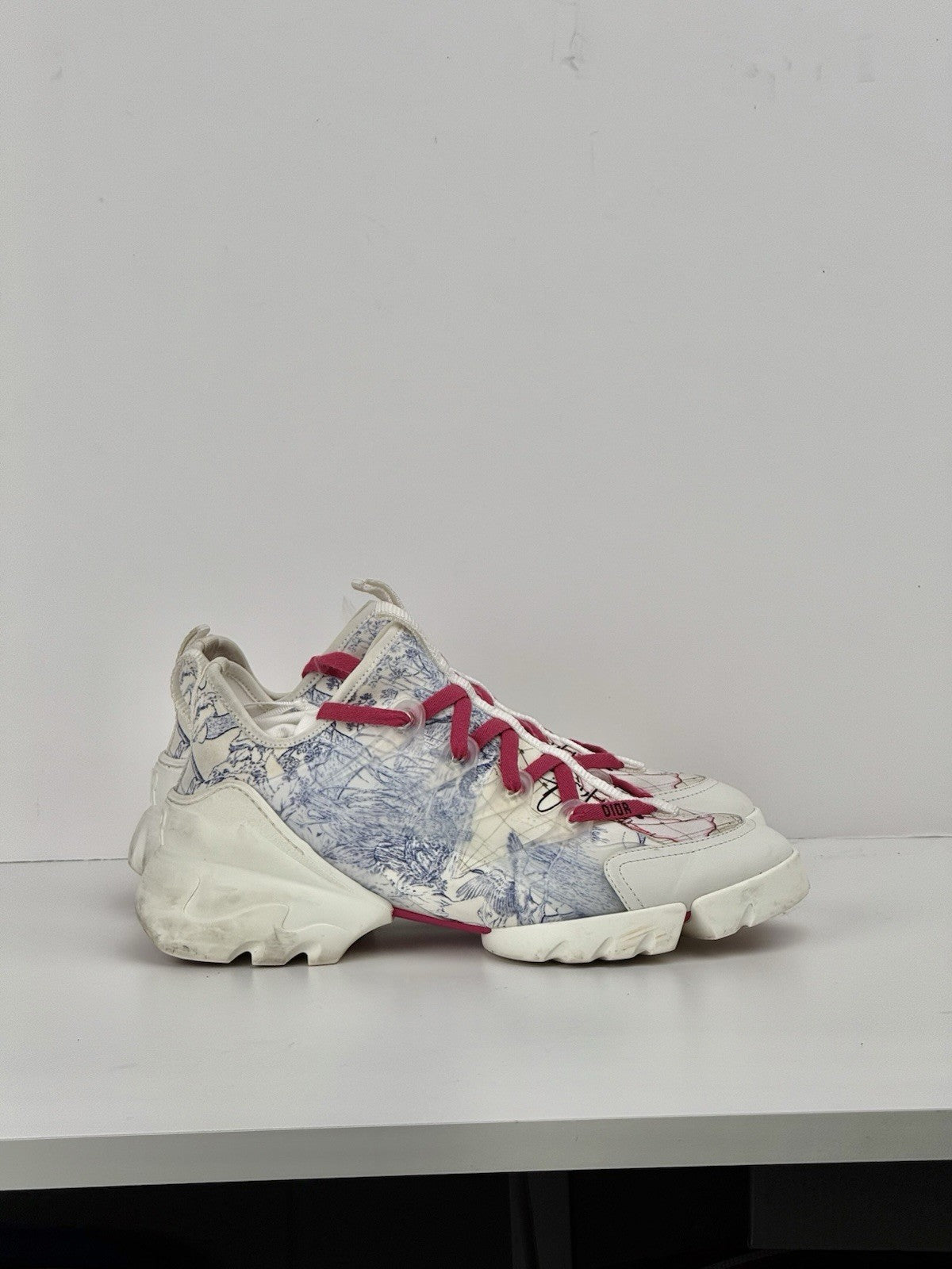 Dior Technical Fabric Dior Around the World Print Womens D-Connect Sneakers 39.5
