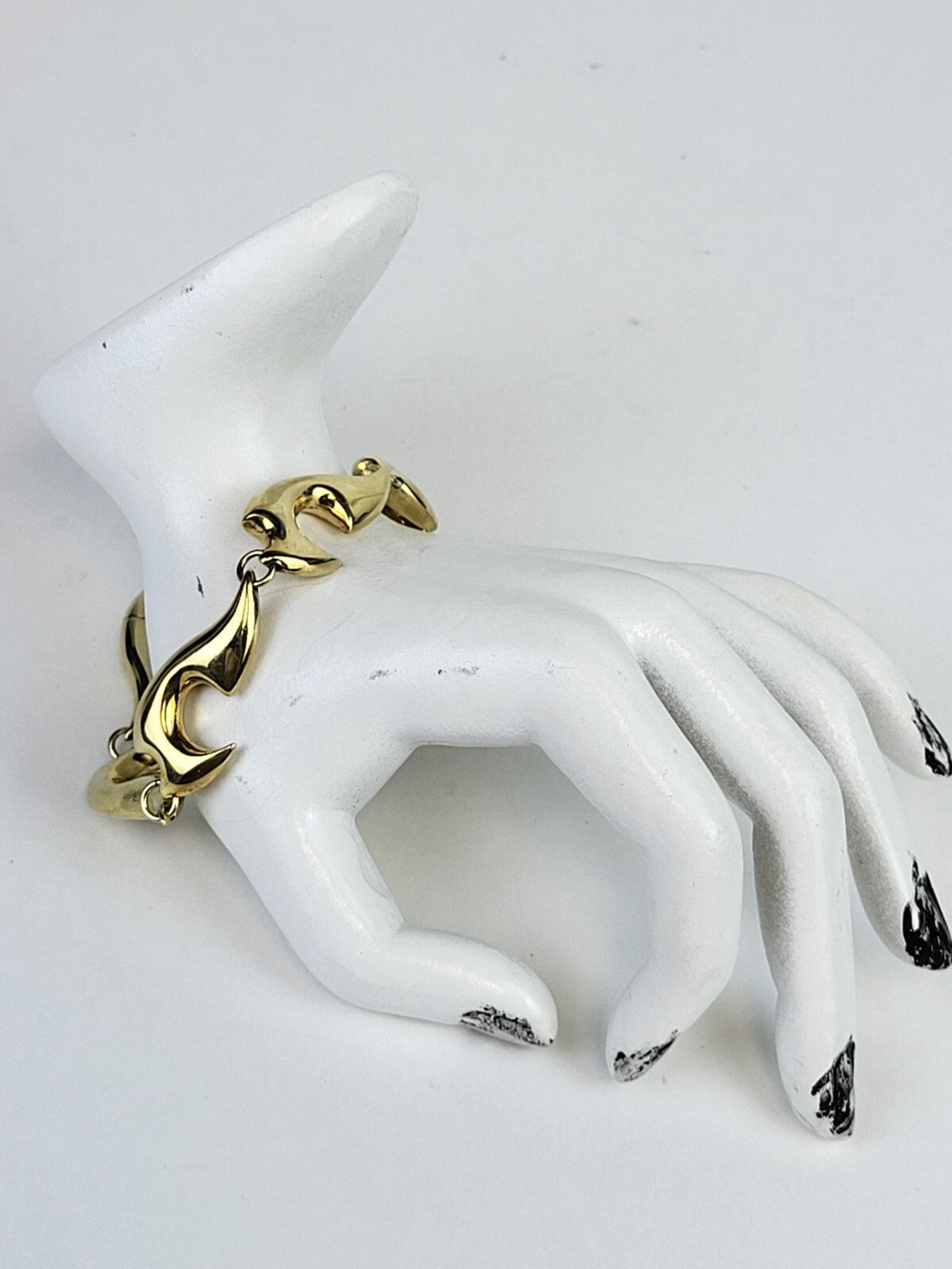 Bottega Veneta Sharp Link Bracelet Sterling Silver 18k Plated Vermeil Size M