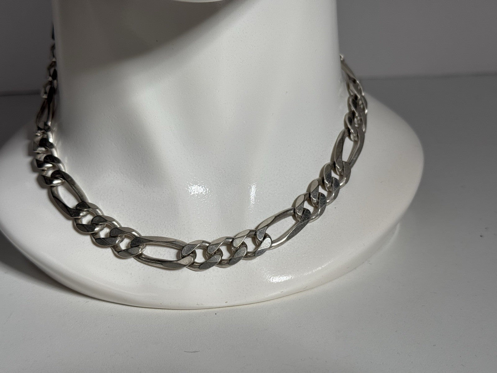 STERLING SILVER 925 ITALY 6.5MM FIGARO CHAIN NECKLACE 26”