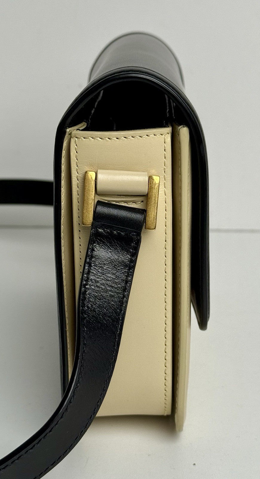 Saint Laurent Leather Monogram Color Blocked Shoulder Bag