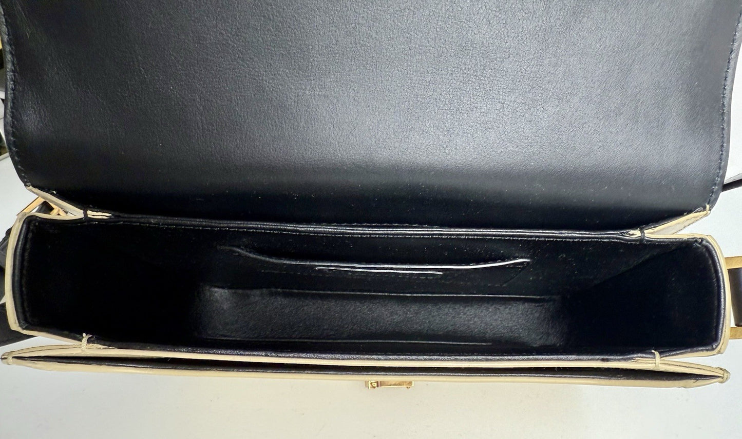 Saint Laurent Leather Monogram Color Blocked Shoulder Bag