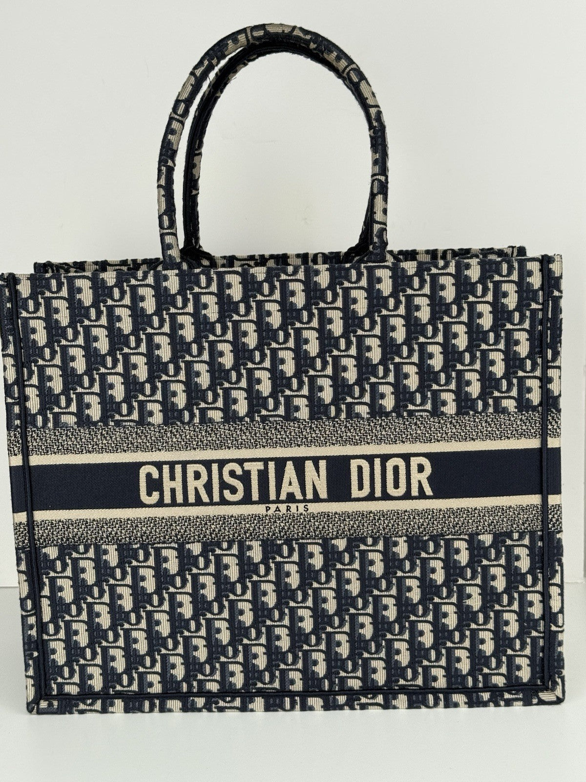 Christian Dior Oblique Large Book Tote Women's Bag in Blue