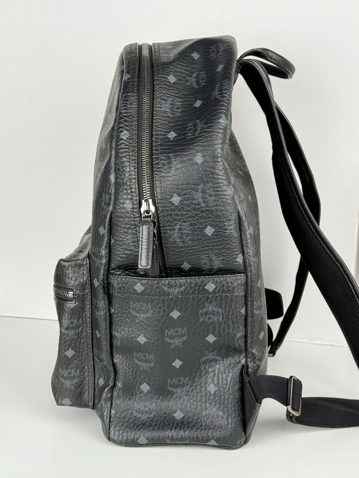 MCM Visetos Stark Backpack Black Leather Large