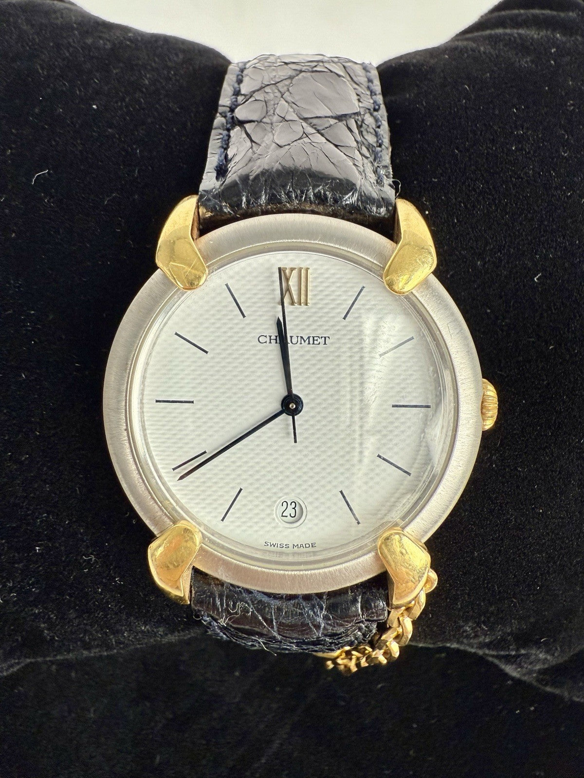 CHAUMET Paris 18k Gold & Stainless Steel Griffith 32mm Quartz Watch 9 Inch Size