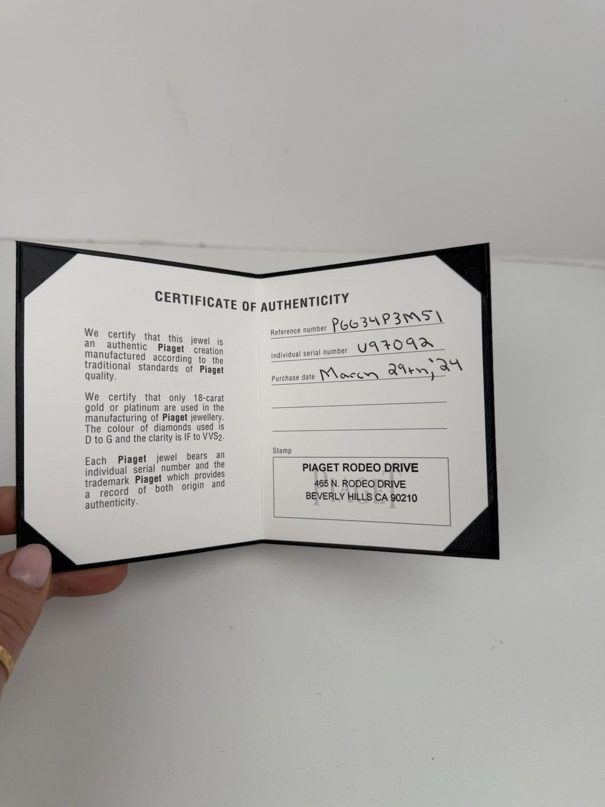 Piaget 18KT Yellow Gold Diamond Ring Size 5.5