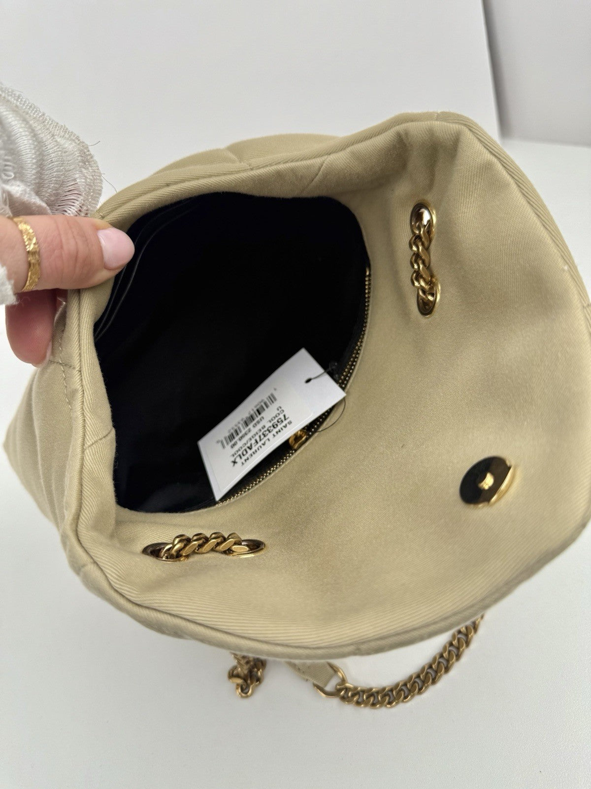 Saint Laurent Puffer Toy quilted Canvas Shoulder Bag