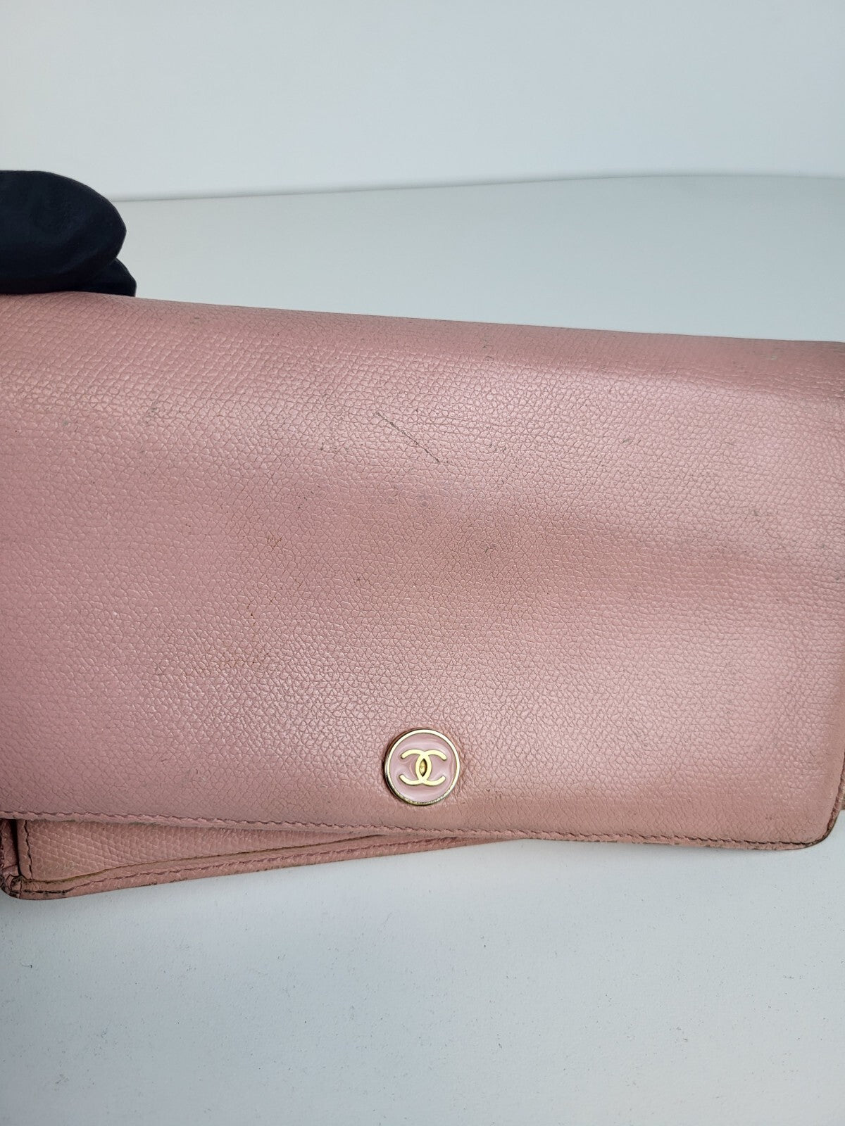 Chanel Vintage Pink Leather Continental Wallet