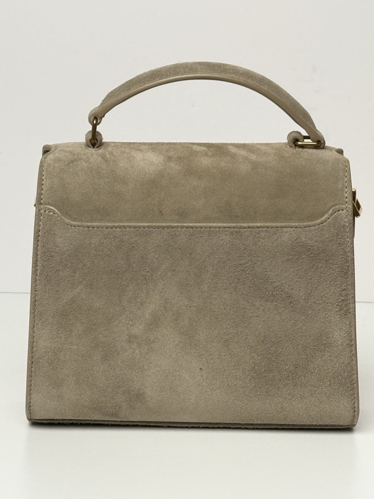Saint Laurent Cassandra Top Handle Bag Leather and Suede Mini Beige