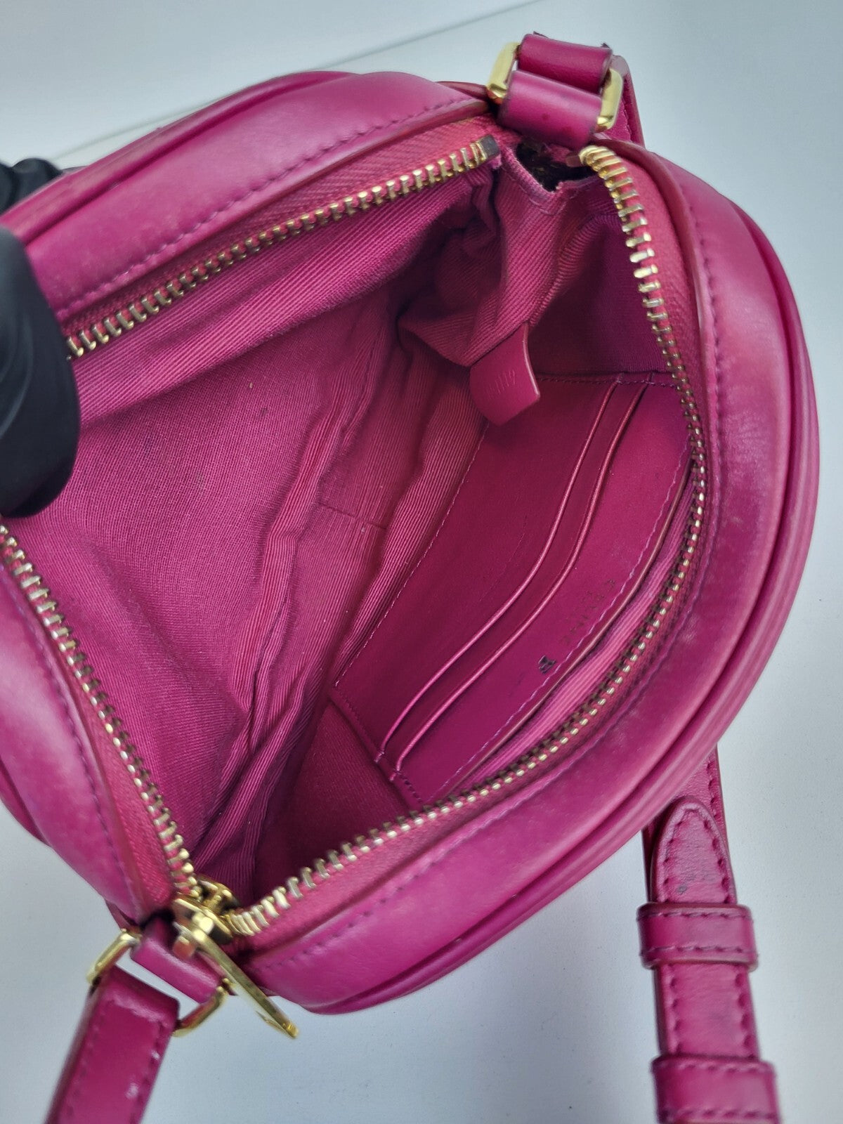 Celine Bag Pink Quilted Calfskin Leather C Charm Small Camera Bag