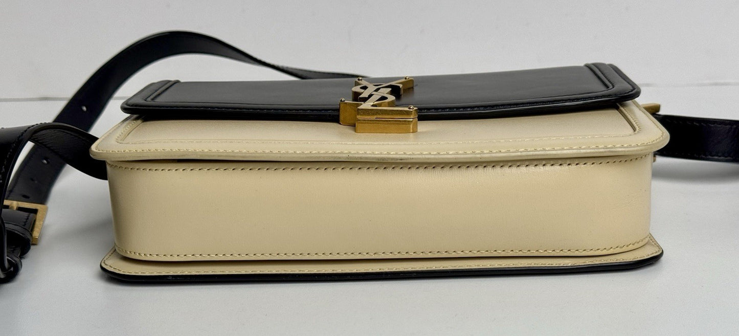 Saint Laurent Leather Monogram Color Blocked Shoulder Bag