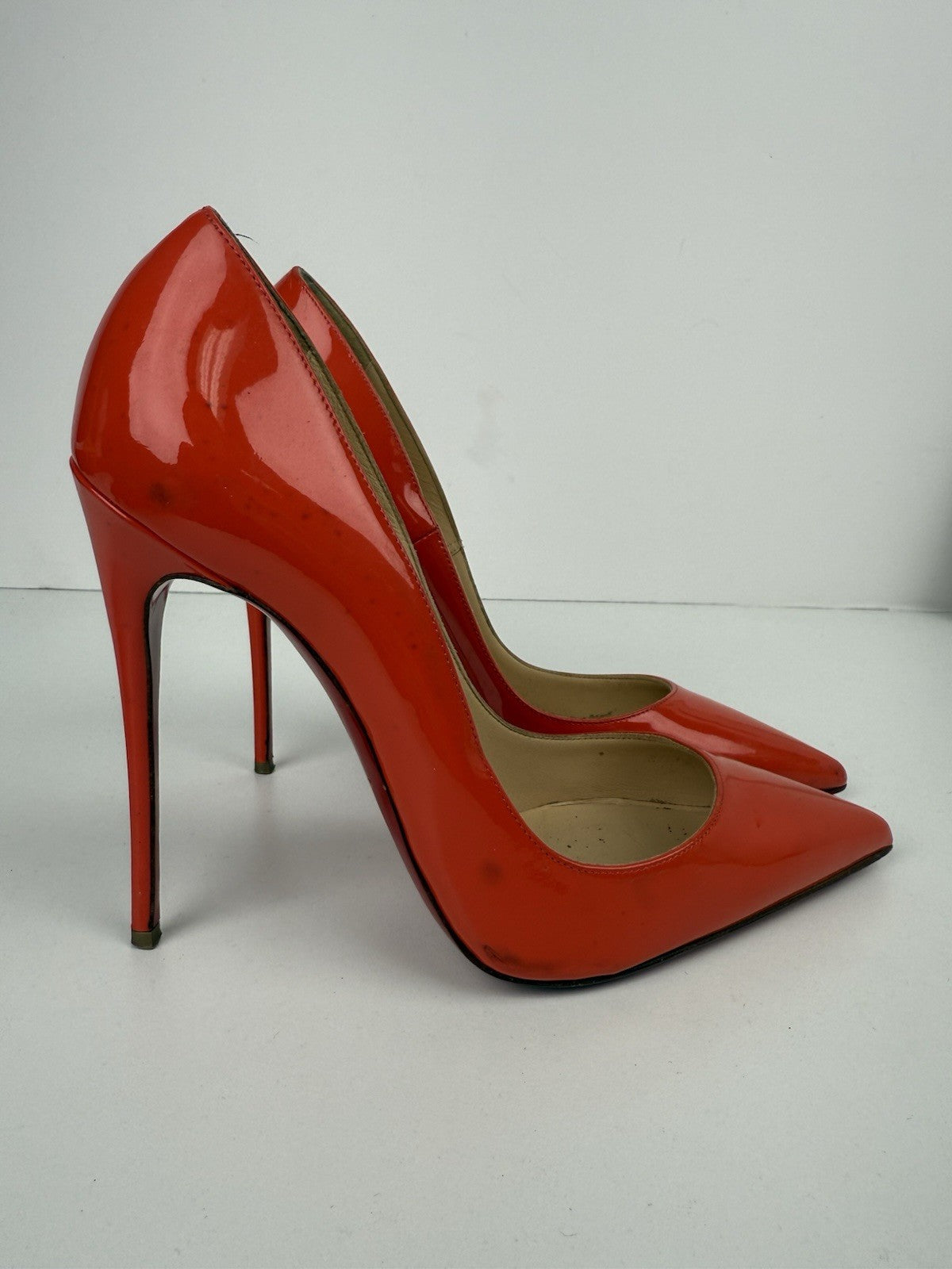 Christian Louboutin Pattern Leather Pumps Orange Size 36 / 6