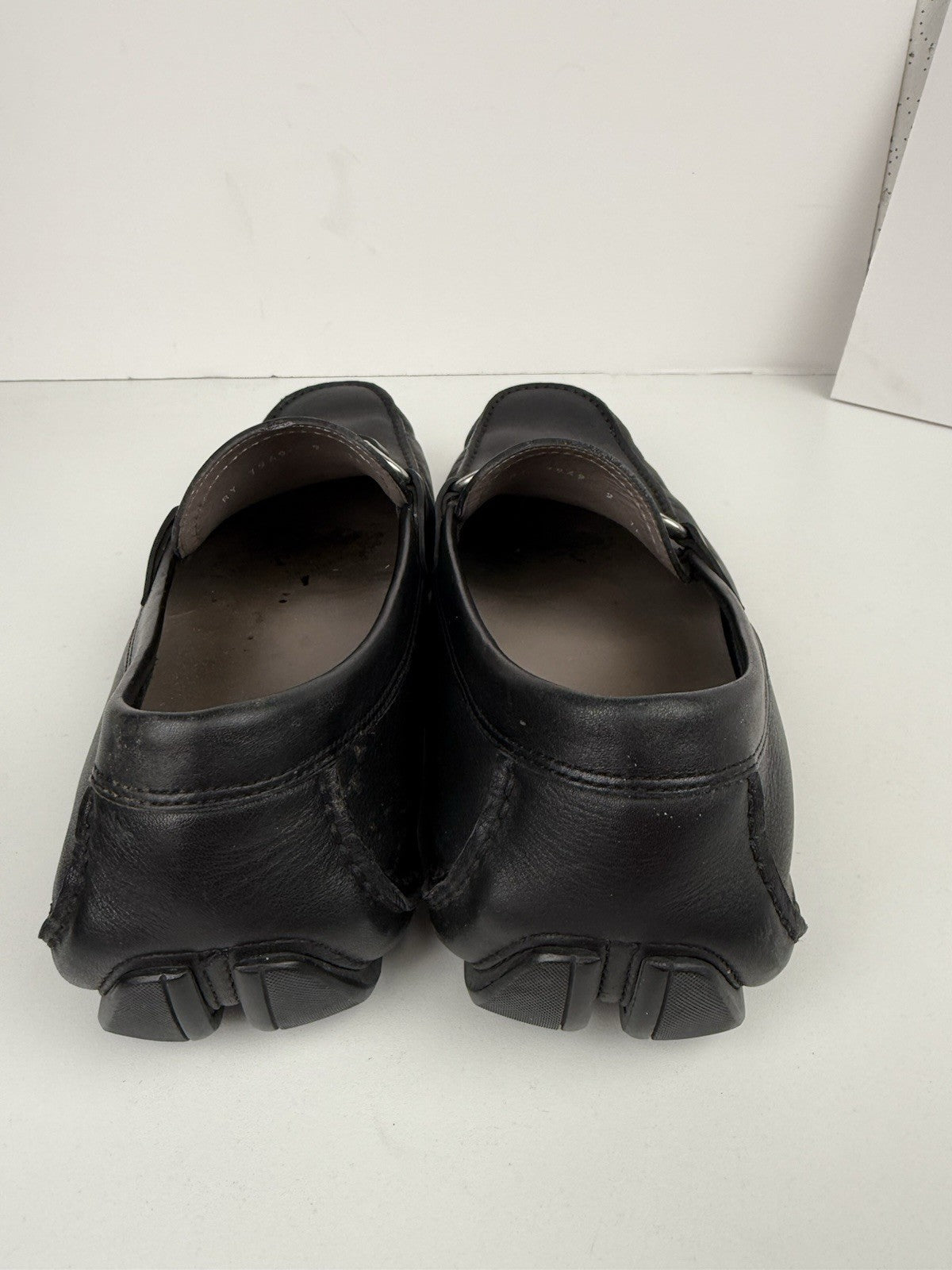 Salvatore Ferragamo Black Leather Drivers For Men Size 9