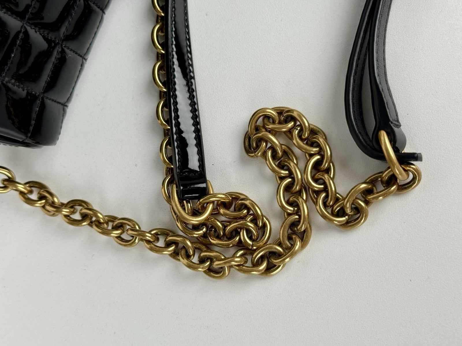 Saint Laurent Cassandre Mini Camera Bag in Quilted Patent Leather Glossy