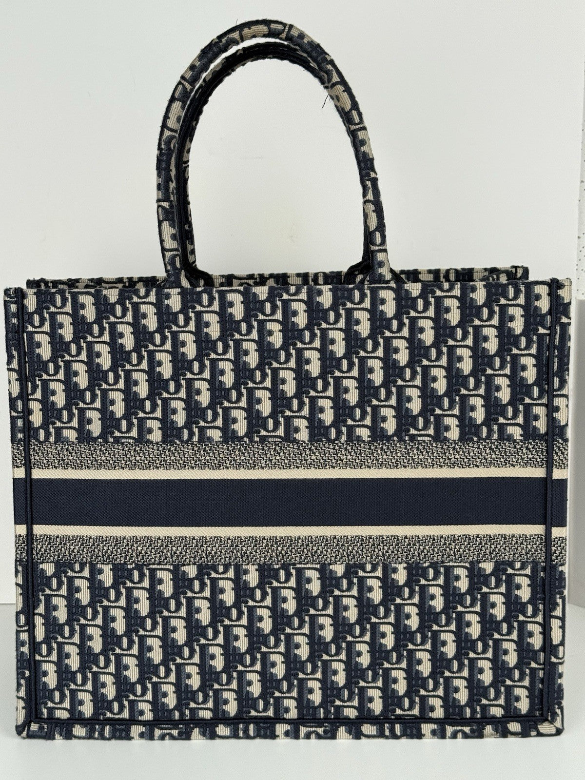 Christian Dior Oblique Large Book Tote Women's Bag in Blue