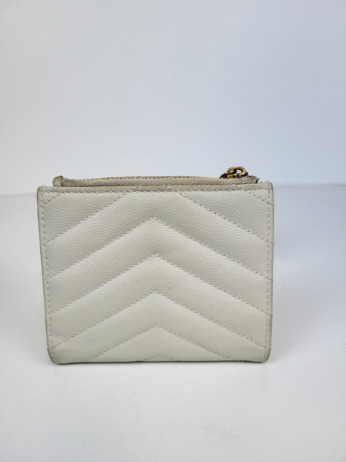 Saint Laurent Wallet Ivory Leather Small Wallet