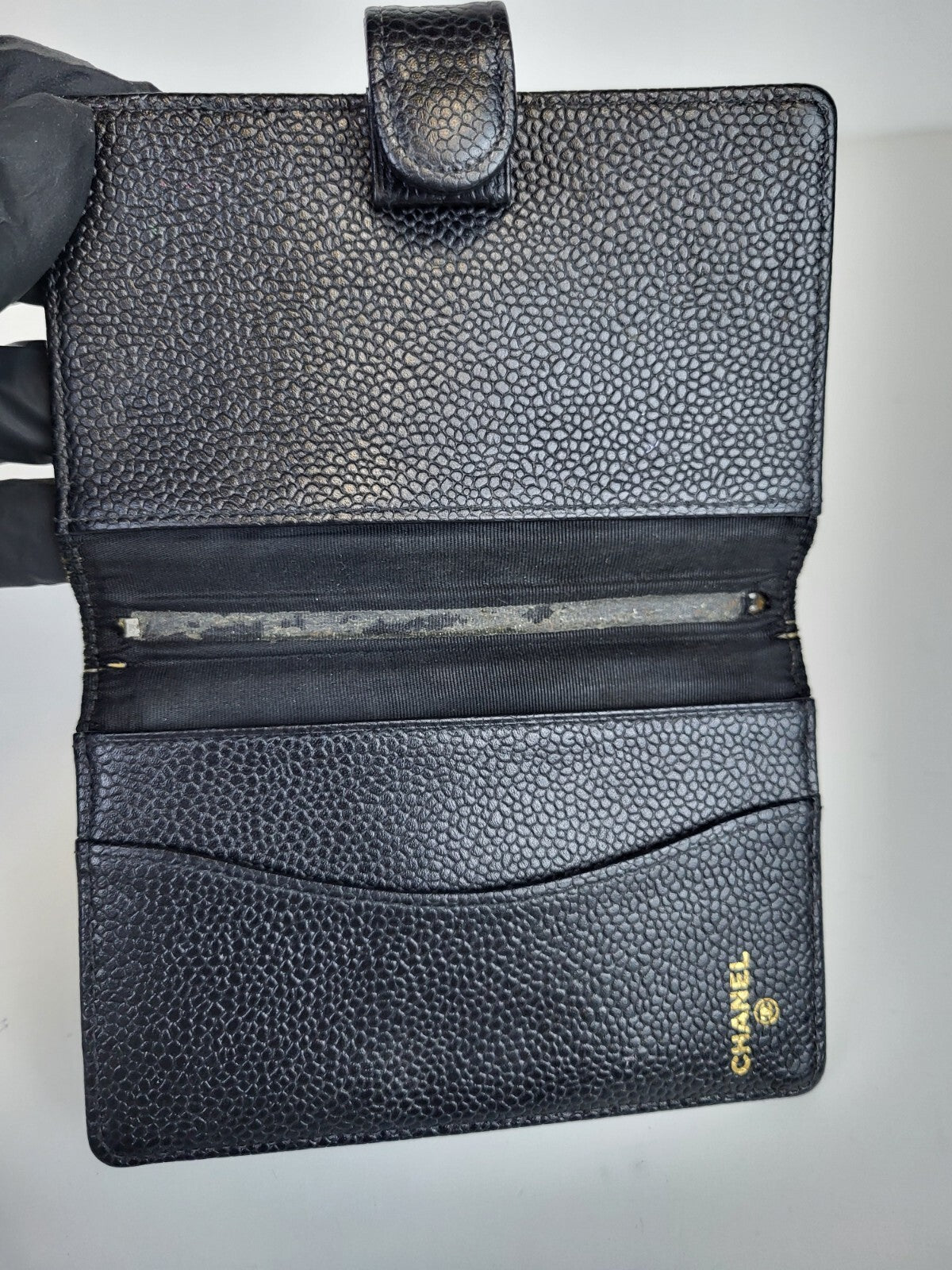 Chanel pocket book Cover Black Caviar Leather Notebook Cover