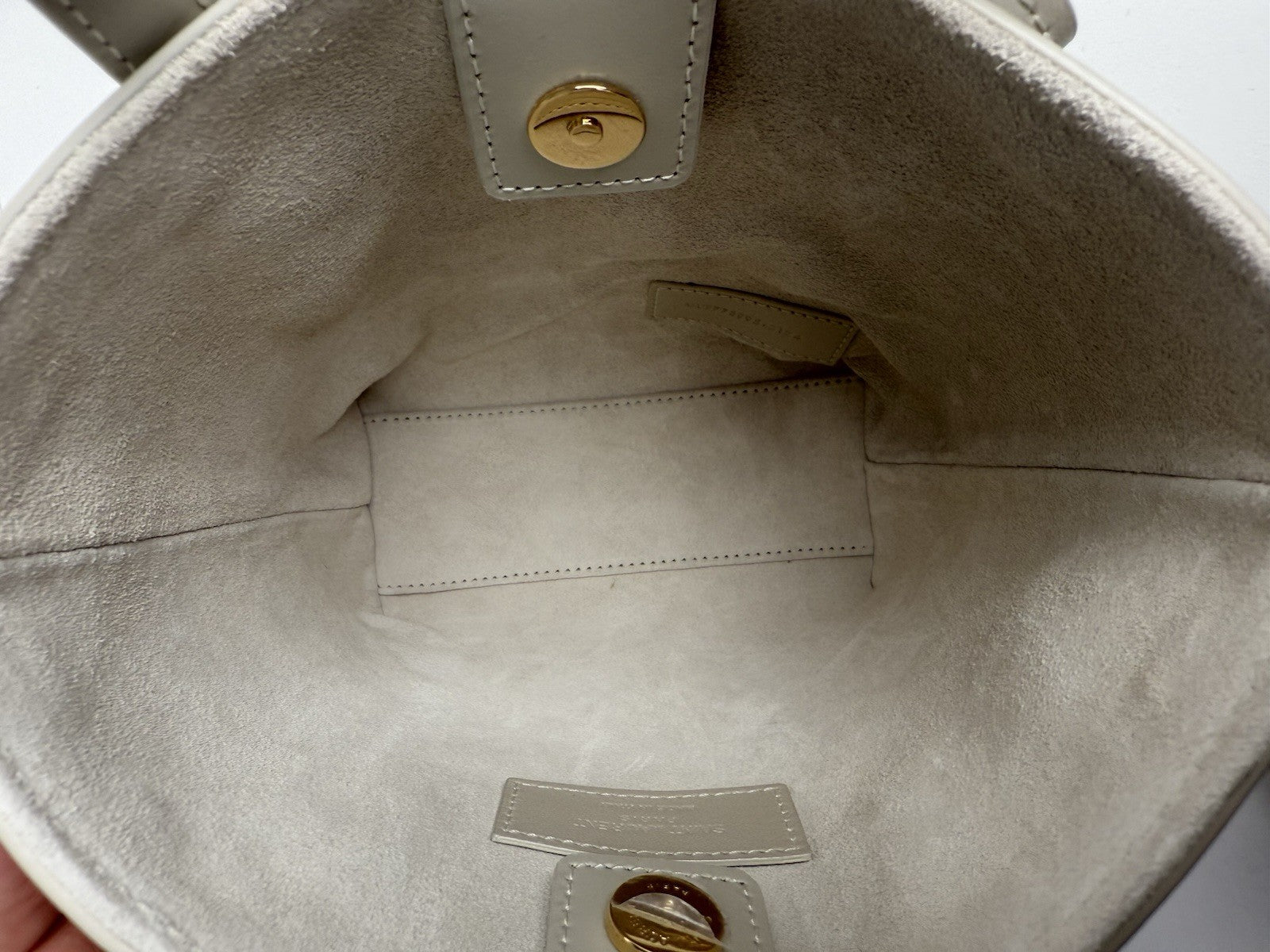 Saint Laurent Shopper Mini Tote Soft Cream Leather